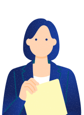 胸の前に封筒を持った女性のイラスト