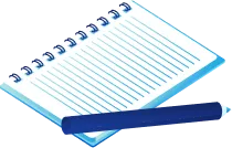 ペンとノートのイラスト